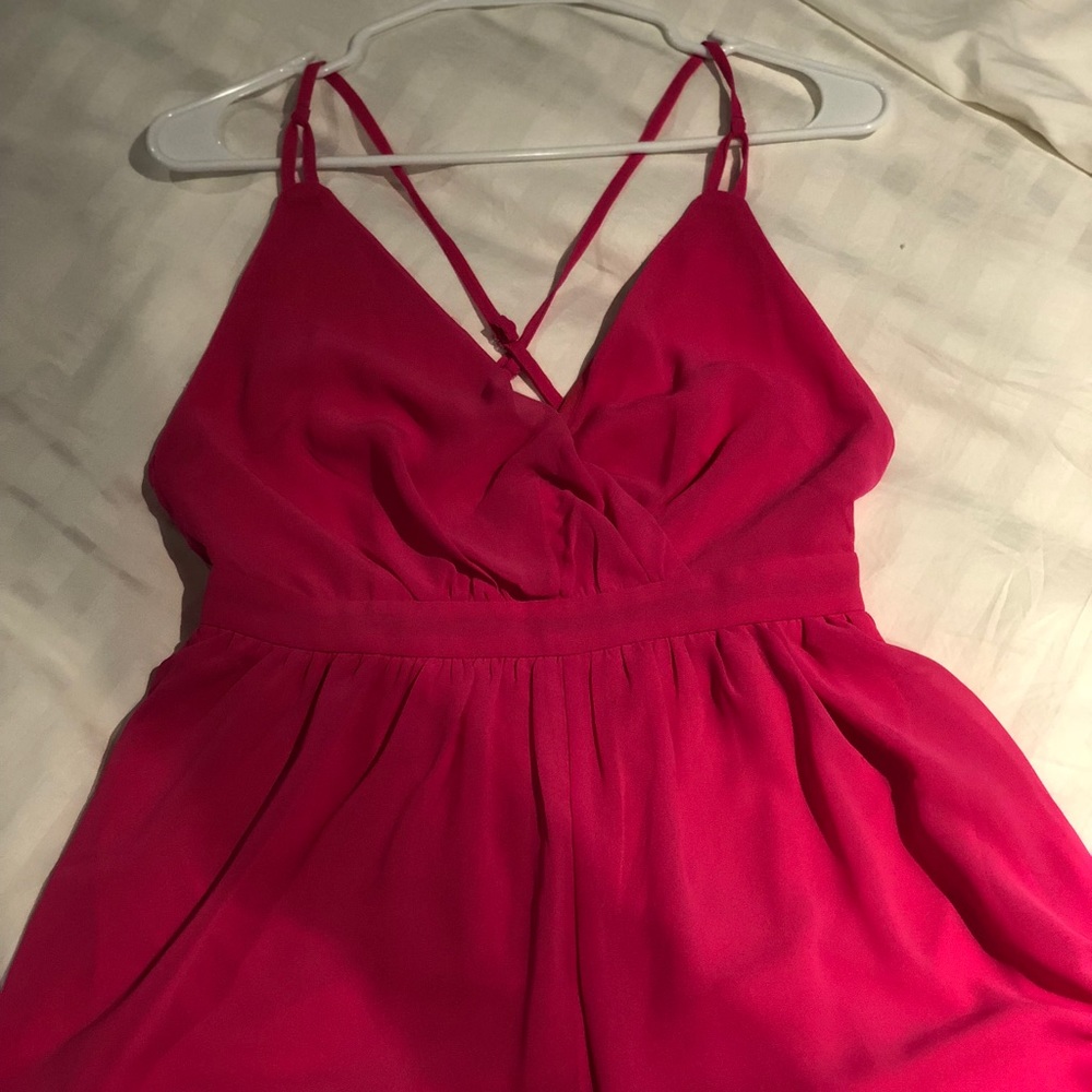 Willa Hot Pink No Back Romper